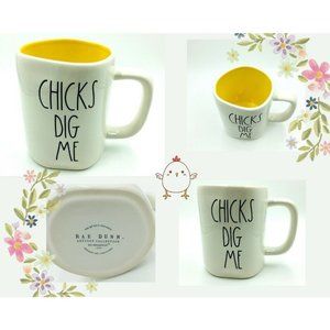 Rae Dunn Easter Coffee Mug "Chicks Dig Me" Brand New